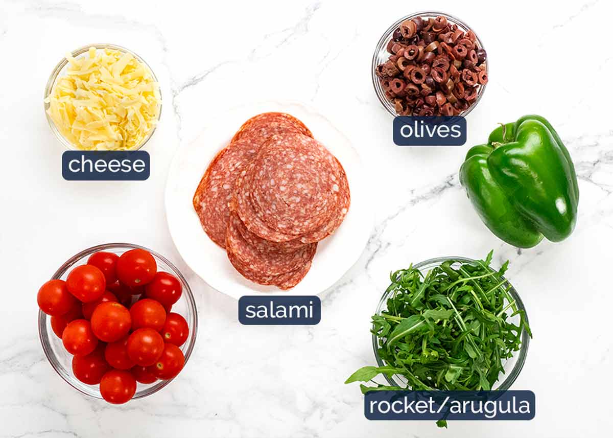 Ingredients in Italian risoni / orzo salad
