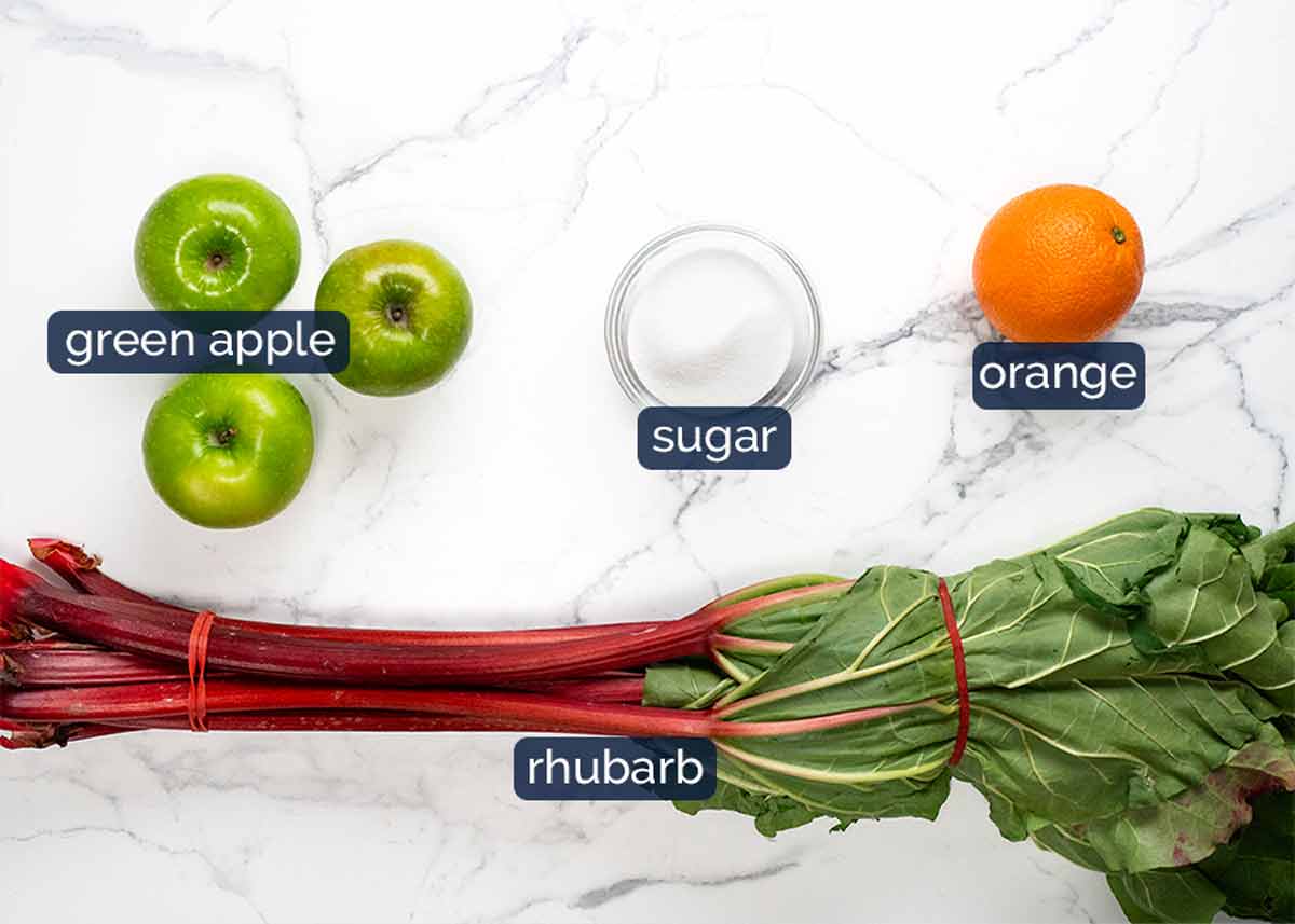 Ingredients in Apple & rhubarb crumble