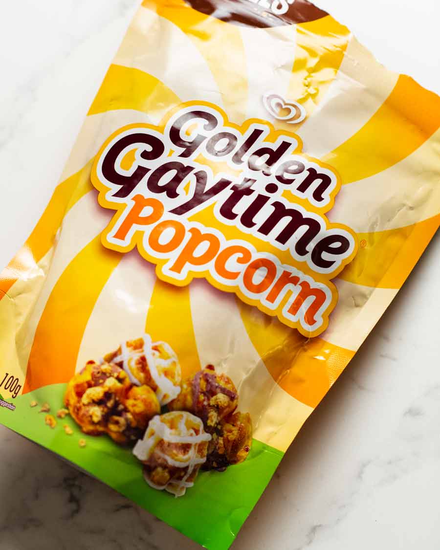 Store bought Golden Gaytime popcorn