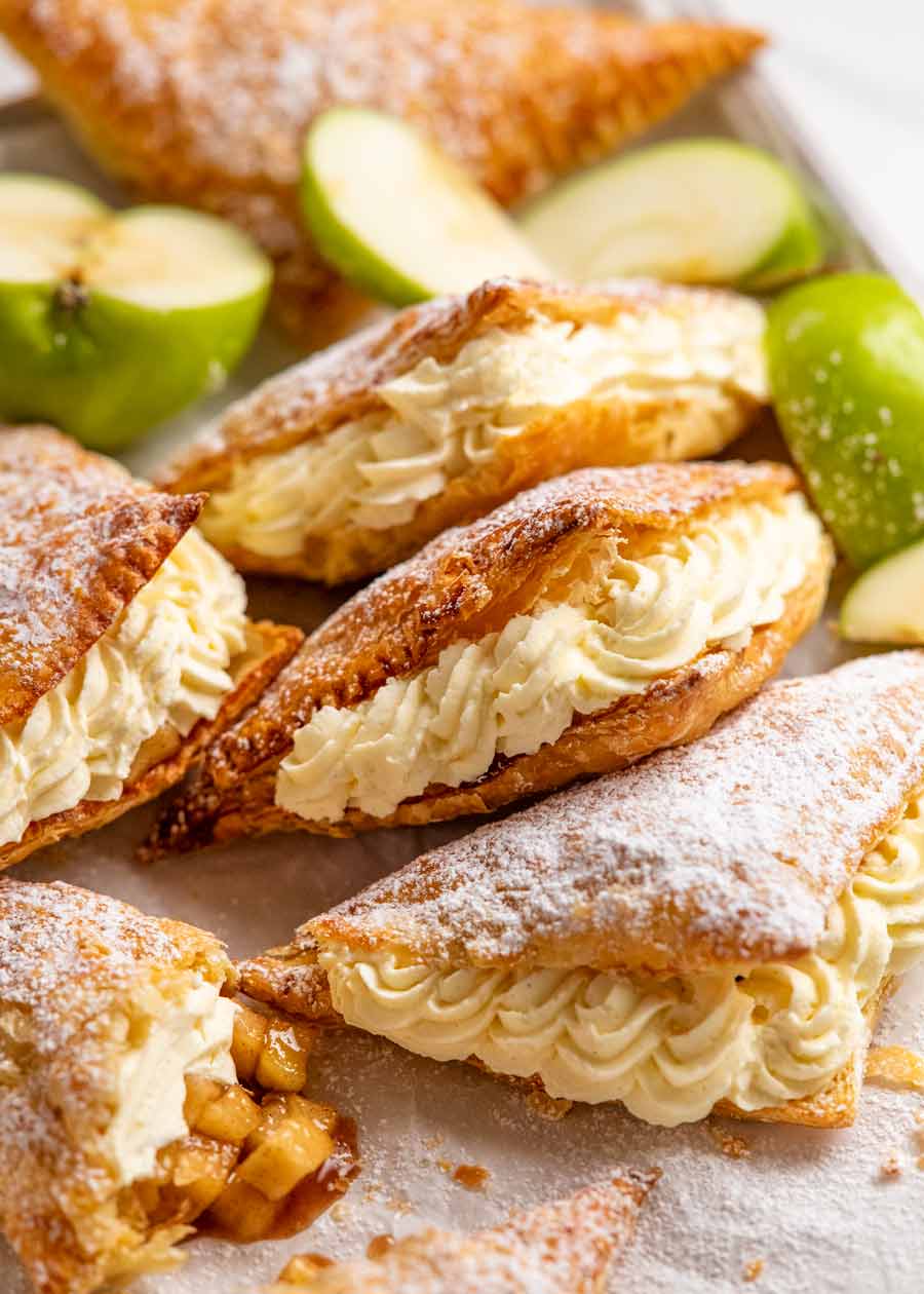 Cream filled Apple turnovers