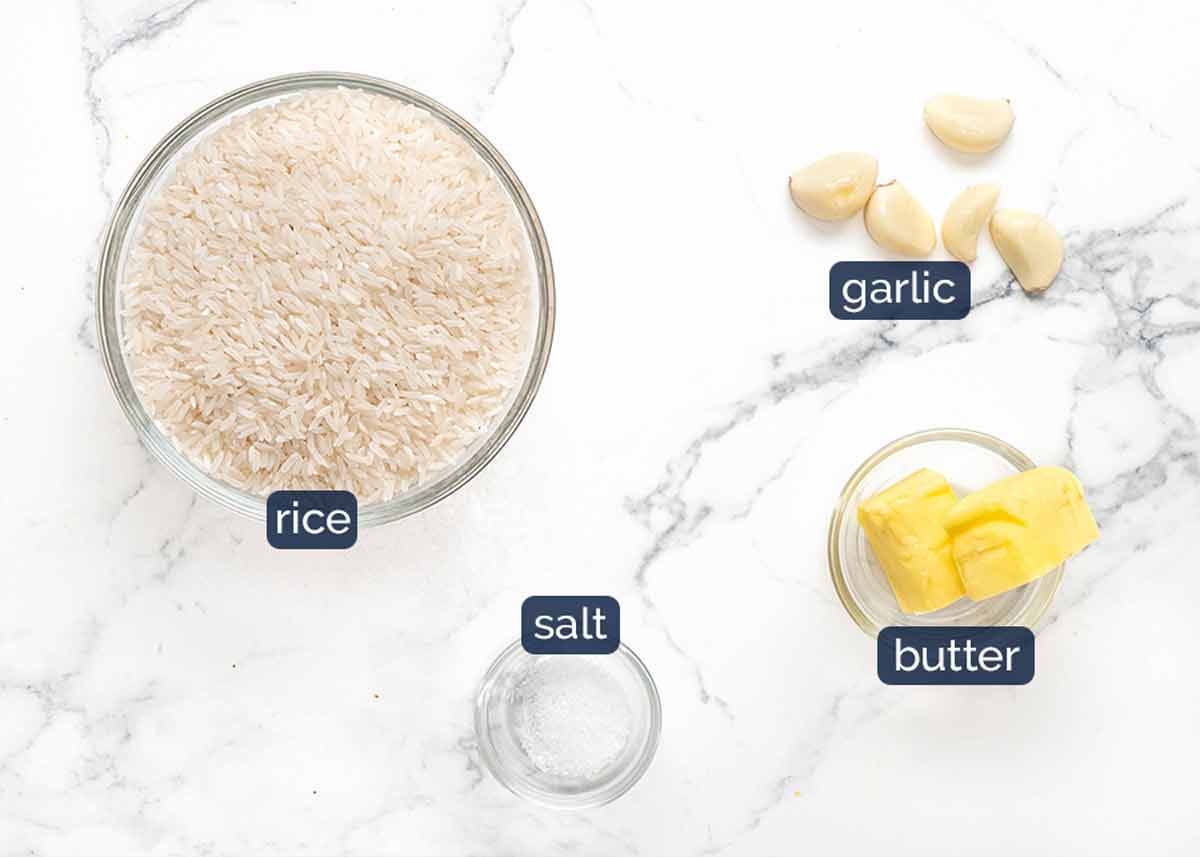 Garlic rice ingredients