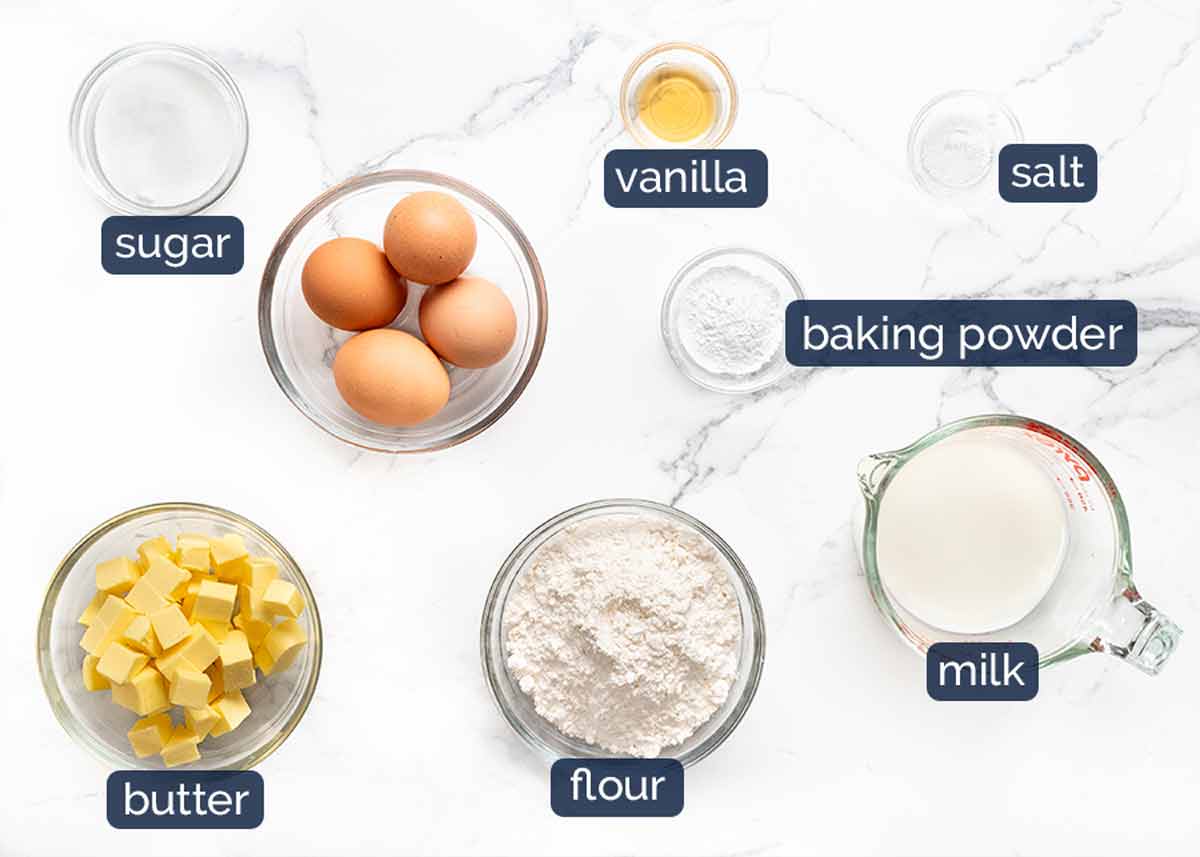 Ingredients in waffles