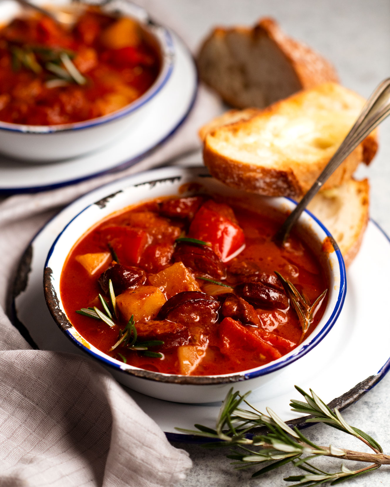 Chorizo potato stew-soup from cookbook 