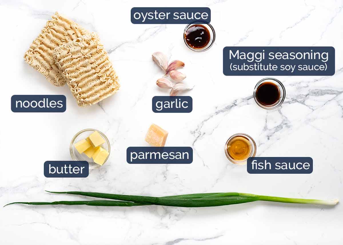 Ingredients in Garlic noodles