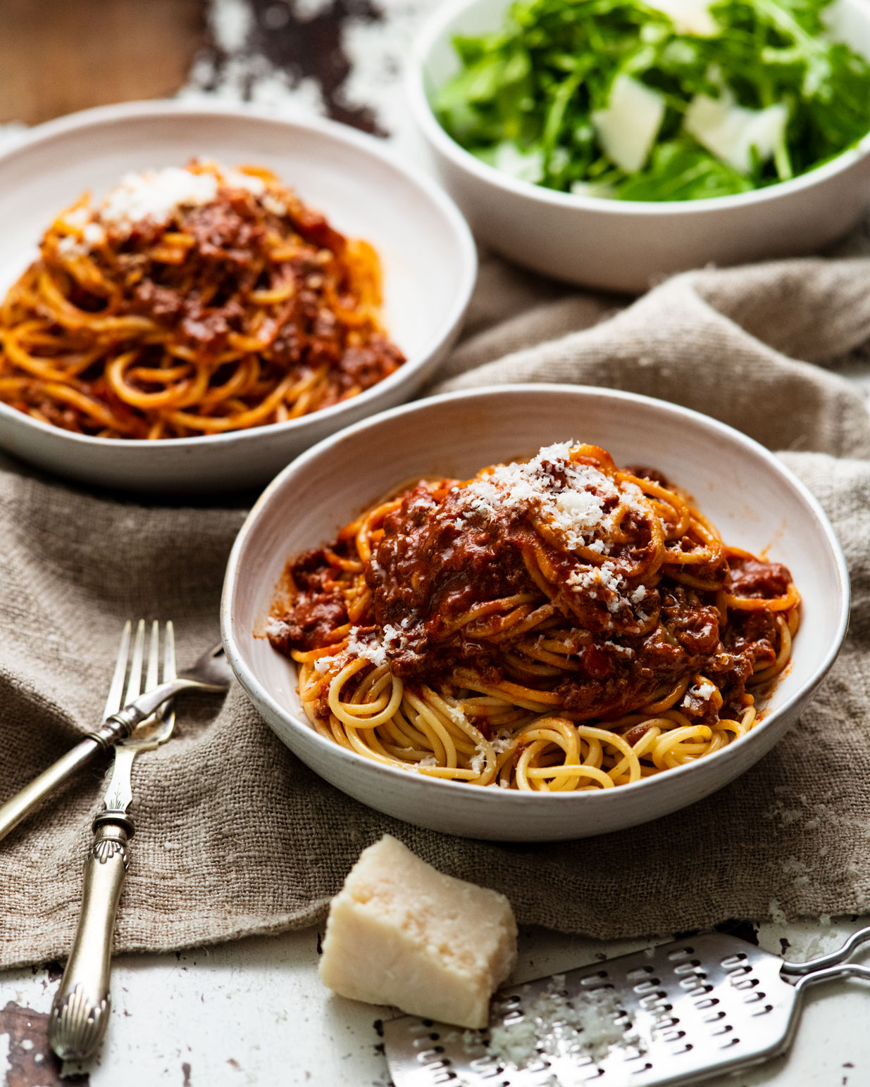 Spaghetti Bolognese with pasta