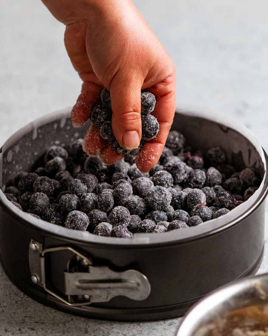 Making Bursting Blueberry Crumb Cake