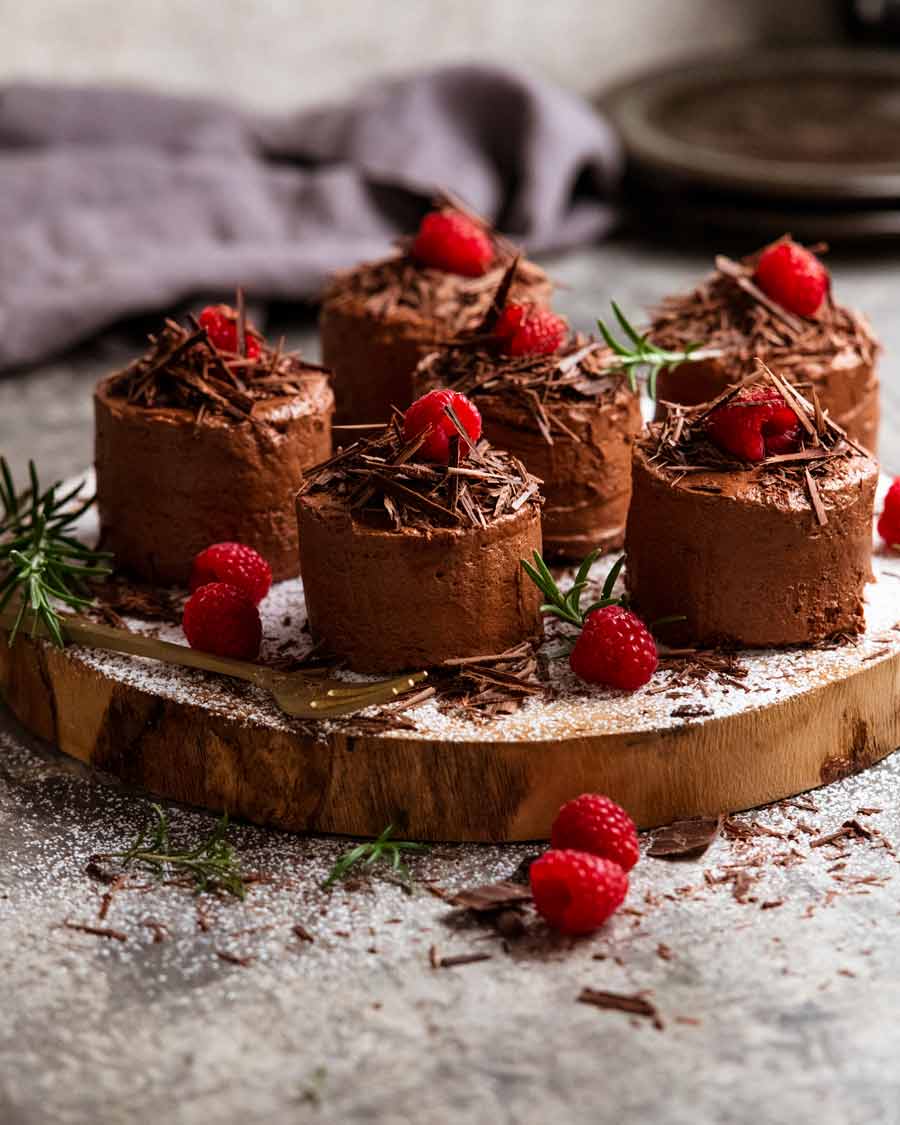 Platter of Mini chocolate cakes
