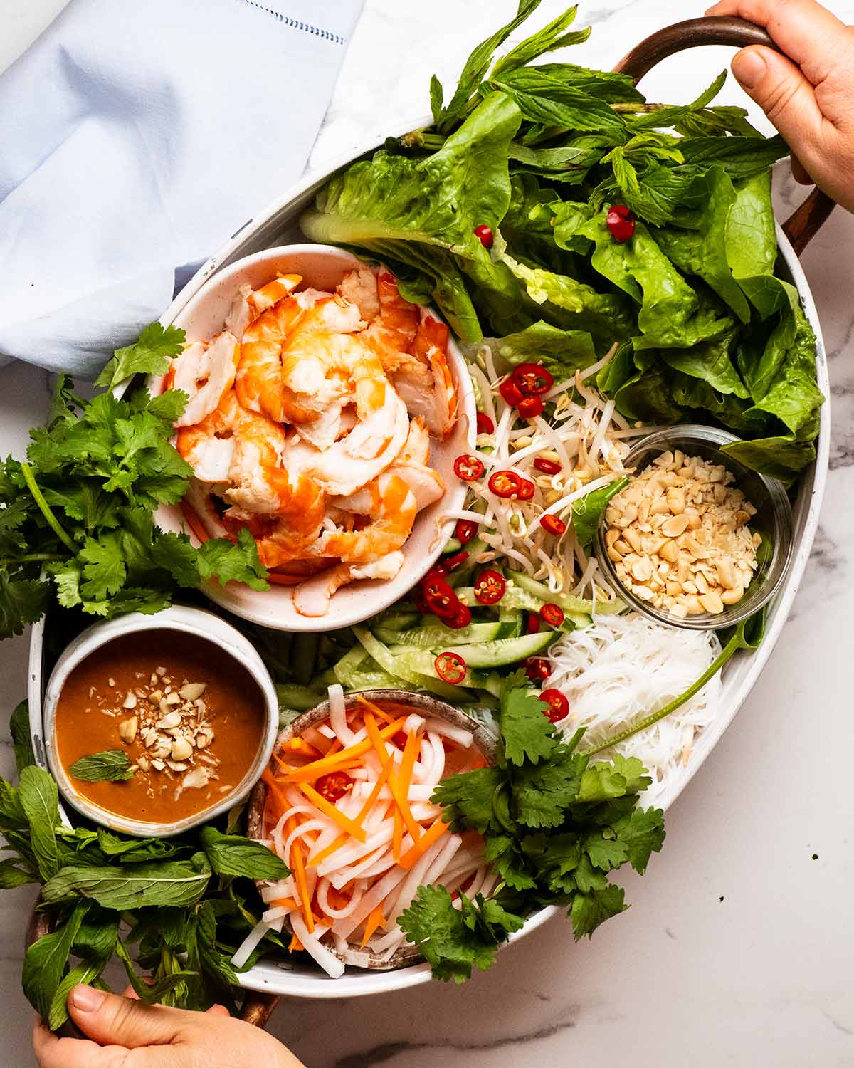 Vietnamese lettuce wrap platter