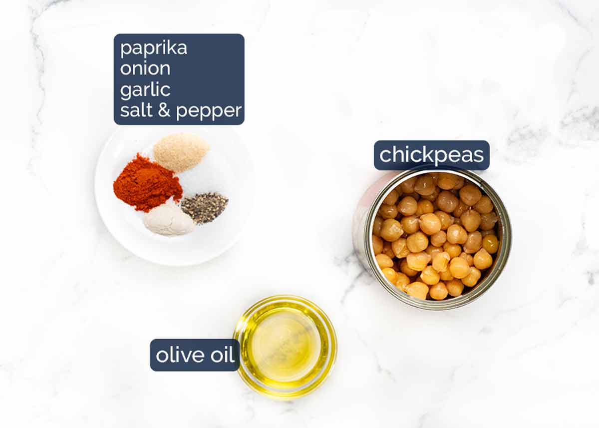 Ingredients in Spicy maple roasted carrots with crispy chickpeas with yogurt sauce