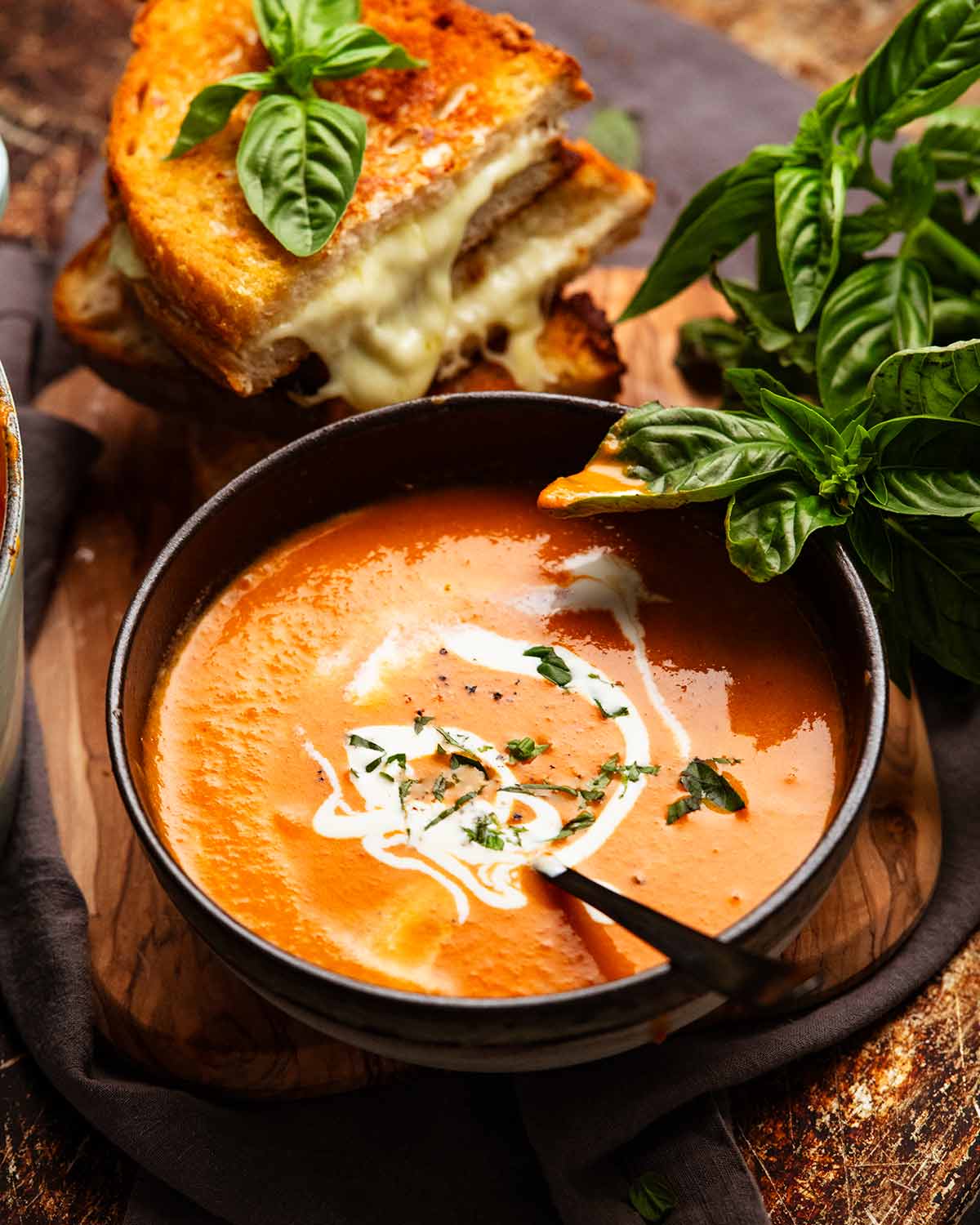 Roasted tomato soup ready to eat